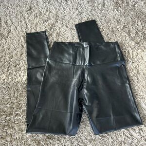 Faux Leather Leggings, Black Sz S